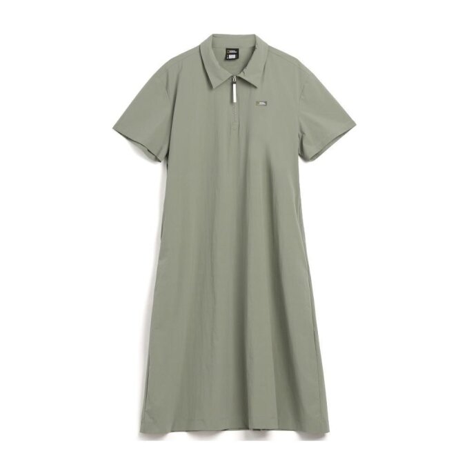 여성 아델리 경량 우븐 스트레치 카라 원피스 LICHEN KHAKI N242WOP020