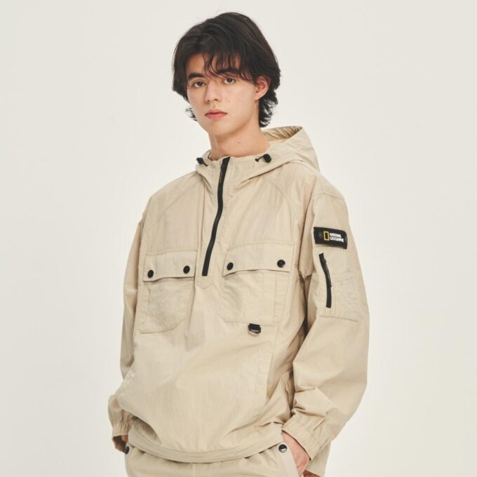 [공용]오리타 우븐 아웃포켓 TRAINING HOODY ANORAK (OAK) N231UFT031