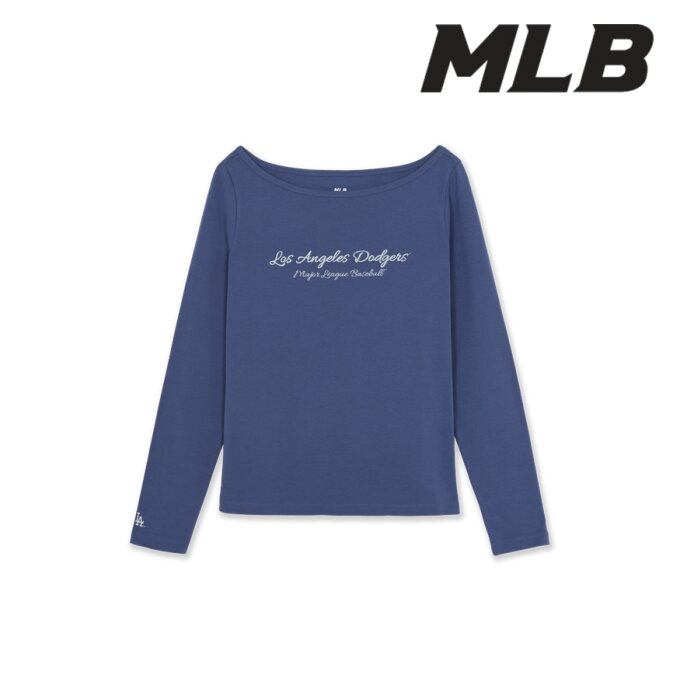 여성 보트넥 레터링 긴팔 티셔츠  3FTSB2164-07INS