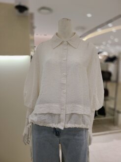 이단스트링 칠부 셔츠블라우스 (KSA3HB31)