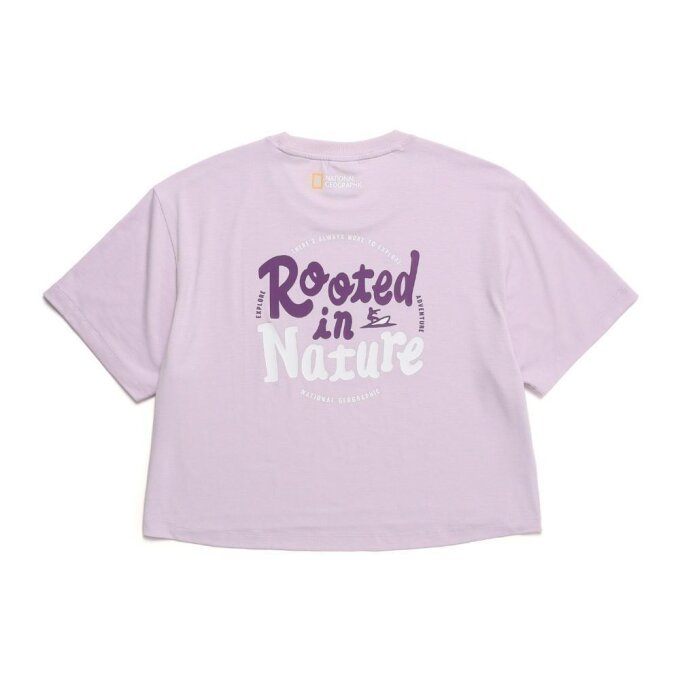 여성 드라이실 그래픽 크롭 티셔츠 (세미오버핏) LAVENDER N242WTS420