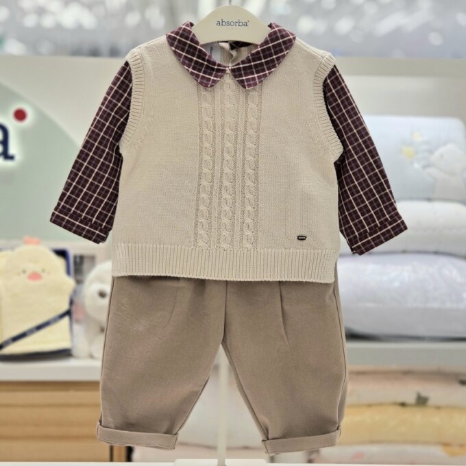 제이든 니트 조끼 상하복 AB2652SE13 베이지