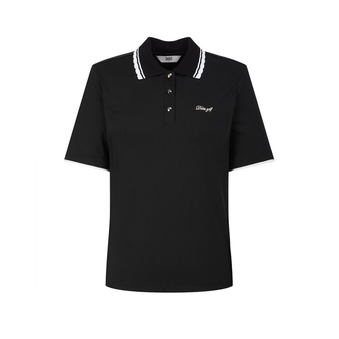26SS PREMIUM 여성 에리포인트 골지 티셔츠 DNTS6B417BK