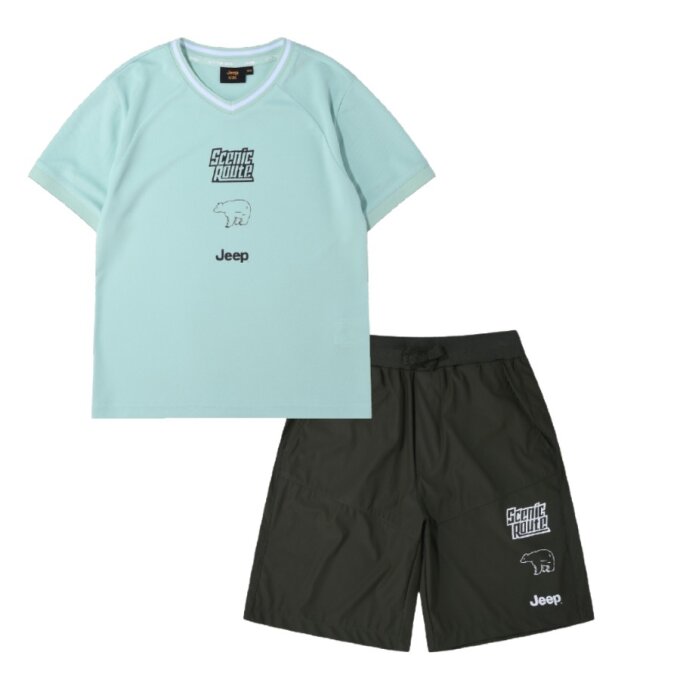 곰 기능성 셋업 브이넥 티 반바지 KR2TSU175 KR2TPU175WH