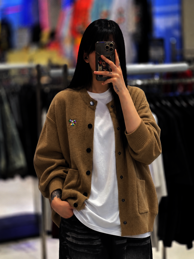 [남녀공용]스냅단추 베어 가디건 JHZZ529033