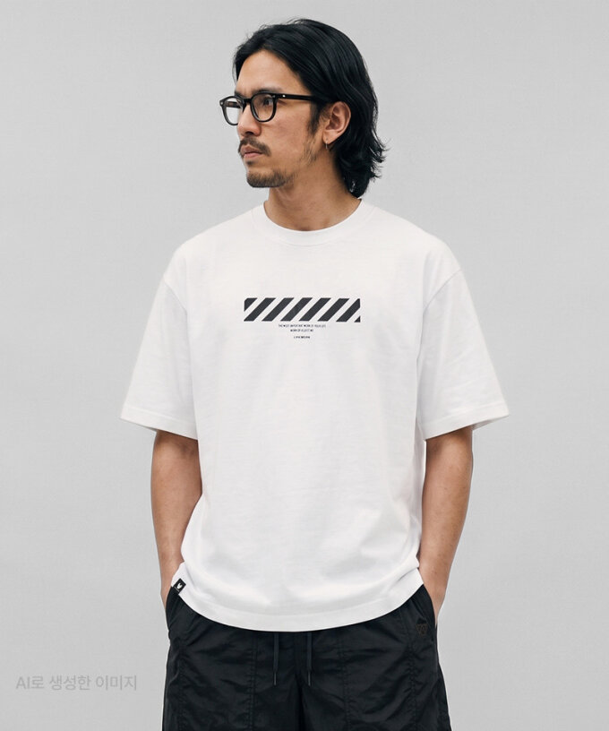 스탠다드 블록 힙독 반팔 티셔츠( LW262TS455)