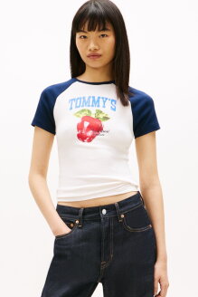 여성 그래픽 슬림 래글런 티셔츠 T32G1TTO47TWT1YBH