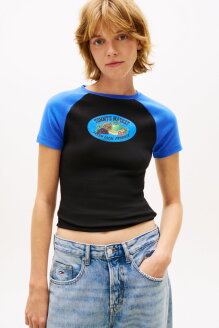 여성 그래픽 슬림 래글런 티셔츠 T32G1TTO47TWT1BDS