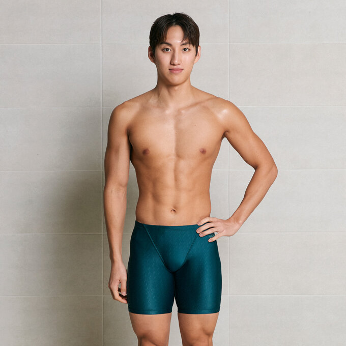 웨이브 엠보 3부 재머 수영복 딥그린 (B6SMSMS125DER)
