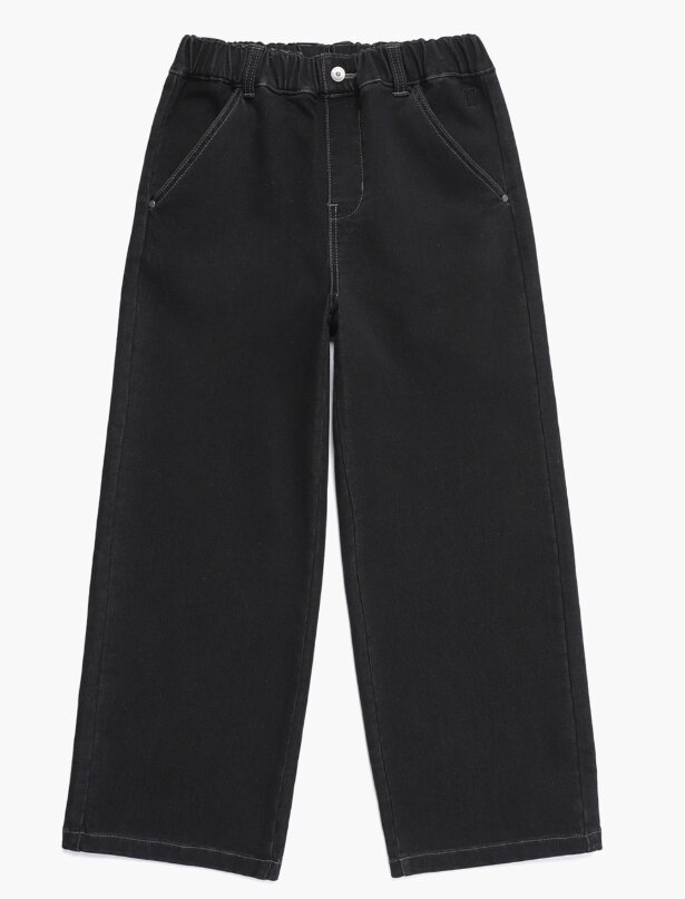 K263UPT010루즈핏 데님 팬츠 CARBON BLACK