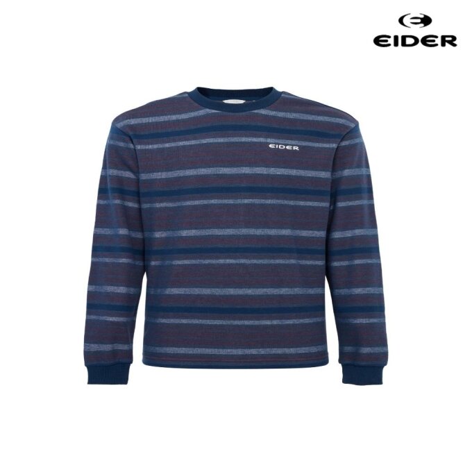 남성 RIDGE 릿지 긴팔 스트라이프 라운드 티셔츠 (DMU25259IU)