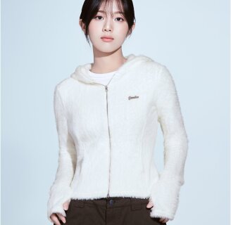 우먼스 퍼 텍스처드 집업