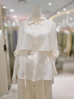 2단 셔츠형 밸트블라우스 (KSA3HB36)