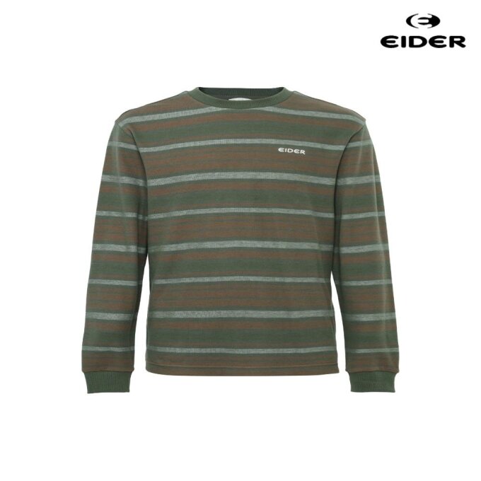 남성 RIDGE 릿지 긴팔 스트라이프 라운드 티셔츠 (DMU25259K8)