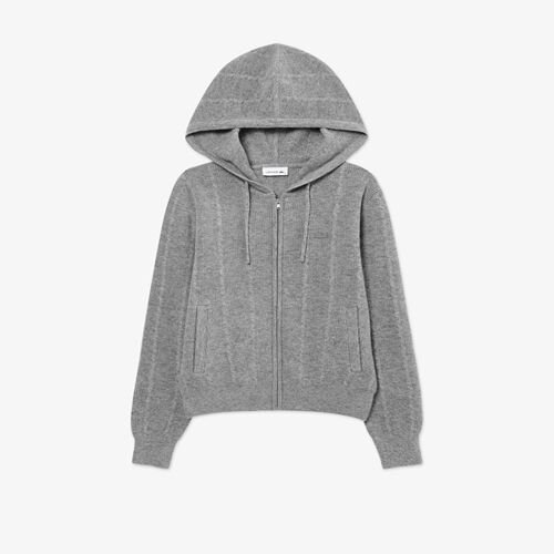 26F/W 라코스테 여성 케이블 후드집업 스웨터 AF500E-56N CCA