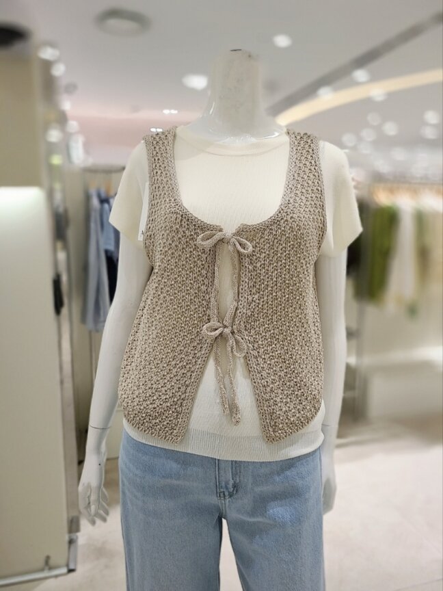 라운드 니트 조끼 (KSA3QY31)
