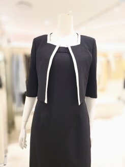 배색 라인 노카라 크롭 재킷 (KSA2NJZ1)