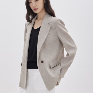 린넨 블렌디드 원버튼 자켓