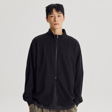 UNI 에센셜 헤리티지 경량 스텐드넥 집업 (OVER FIT) NBMDG31803 BK