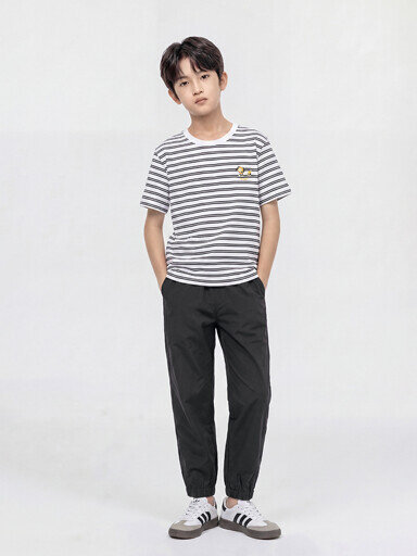  PKG2PP3011 남아 여아 공용 밴딩 조거 팬츠 사이드 라인 키즈 주니어 데일리 긴바지
