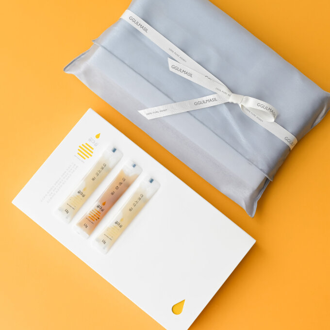 꿀마실 천연 꿀스틱 선물세트 1호(12g x 30개입/보자기포장)