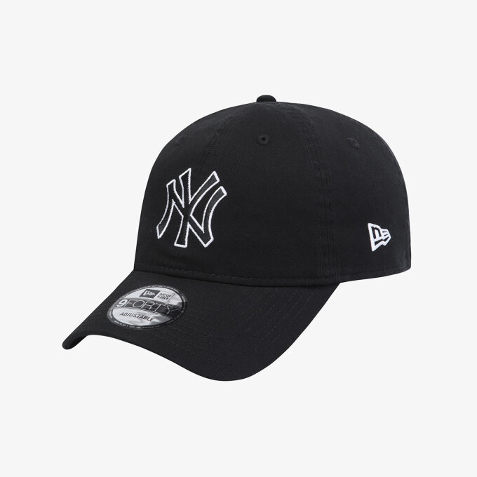 MLB 뉴욕 양키스 베이직 아웃라인 언스트럭쳐 볼캡 블랙 15216773