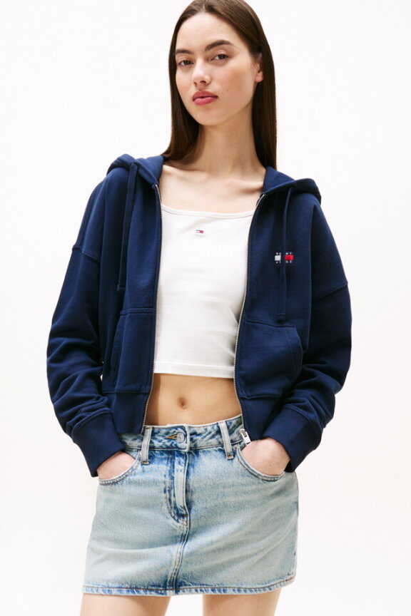여성 박시 핏 크롭 집업 후디 T32G6TJC01TWT2C1G