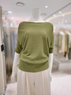 보트넥 가오리핏 반팔 니트 (KSA3HW36)