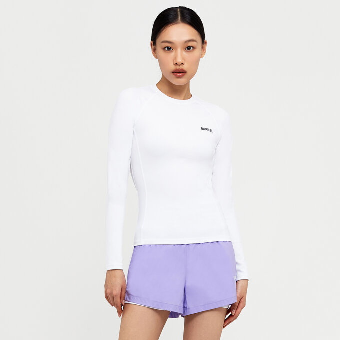우먼 에센셜 스탠다드핏 래쉬가드 화이트 (B4SWWRG001WHT)