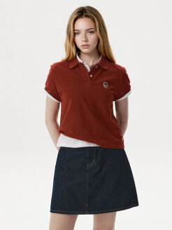 여성 Steve Crop Collar T-Shirt WHHAG2411F