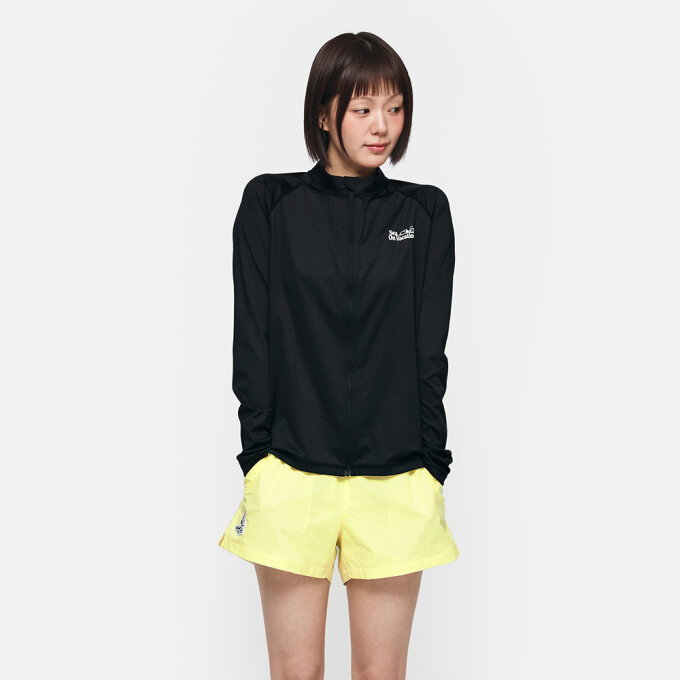 PNTS 우먼 스누피 릴렉스핏 집업 래쉬가드 블랙 (B6SWWZR051BLK)