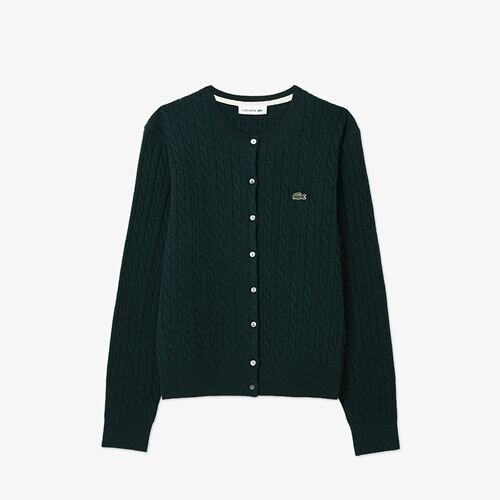 26F/W 라코스테 여성 케이블 크루넥 가디건 AF093E-56N YZP