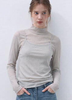 터틀넥 레이어드 티셔츠 