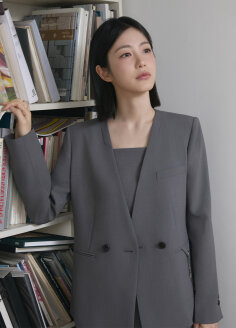 브이넥 더블 자켓