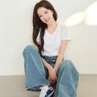 여자 반팔 티셔츠 브이넥 티 26519a