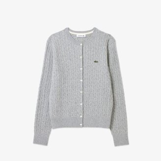 26F/W 라코스테 여성 케이블 크루넥 가디건 AF093E-56N CCA