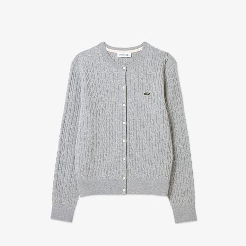 26F/W 라코스테 여성 케이블 크루넥 가디건 AF093E-56N CCA