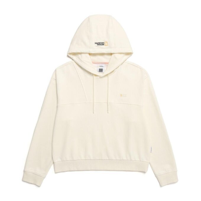 여성 레푸스 크롭 세미 오버핏 후디 맨투맨 CRYSTAL BEIGE N241WHD060