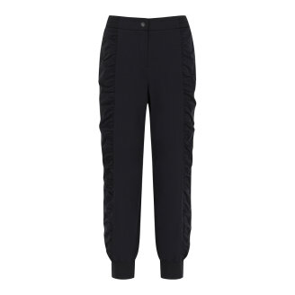 여성 백 밴딩 셔링 믹스 조거 팬츠 421F3PF105 BK