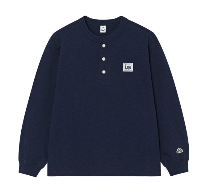 키즈 빈티지 로고라벨 헨리넥 긴팔티셔츠(LK2603LT14)NA
