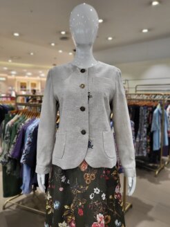 린넨 자수 노카라 자켓 B262WJ3020