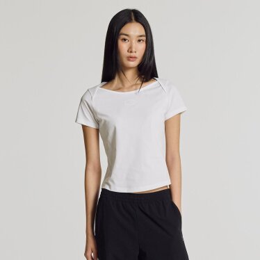 WOMEN Frozen 보트넥 반팔티(SLIM FIT) NBNEG2W572 WH