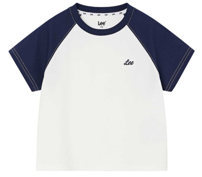 키즈 라글란 배색 티셔츠(LK2602ST78)WH