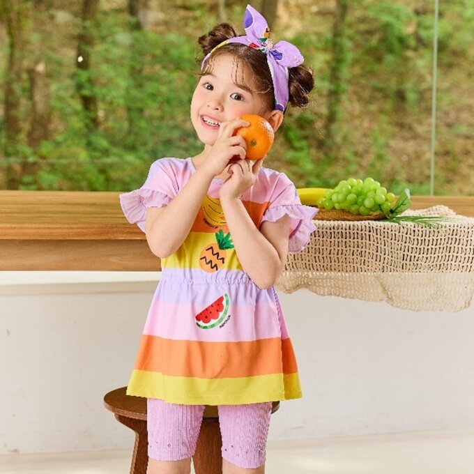 여름 데일리 멀티 스트라이프 롱 티셔츠 Q33DCT170