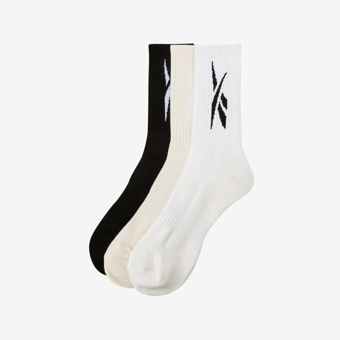 RBK 벡터 크루 삭스 3PACK - 화이트/크림/블랙 RESS6EY03MU