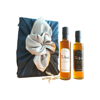 예천어무이 국산 참기름 미송나무 4호 선물세트(참기름300ml+들기름300ml)