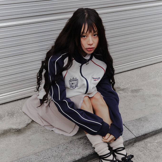 프리미어 저지 트랙 탑 - 화이트:네이비 / REJU6EZ25N2