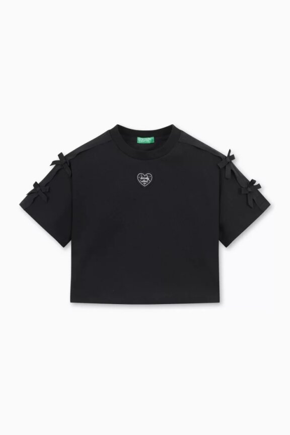 루즈핏 반소매 크롭 티셔츠 (QATS48631BK)
