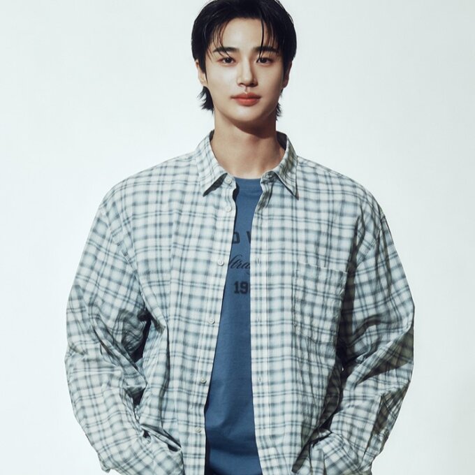 지오다노 남 릴렉스핏 체크 셔츠 455140a