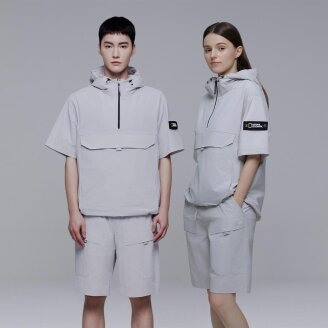 [공용]아델리 경량 우븐 스트레치 반팔 아노락 ICE GREY N242UFT141